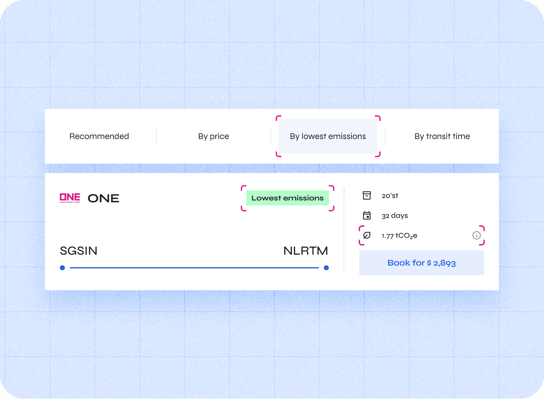 Lune's spreadsheet upload functionality, where users can automatically calculate CO2 emissions by uploading customer data.
