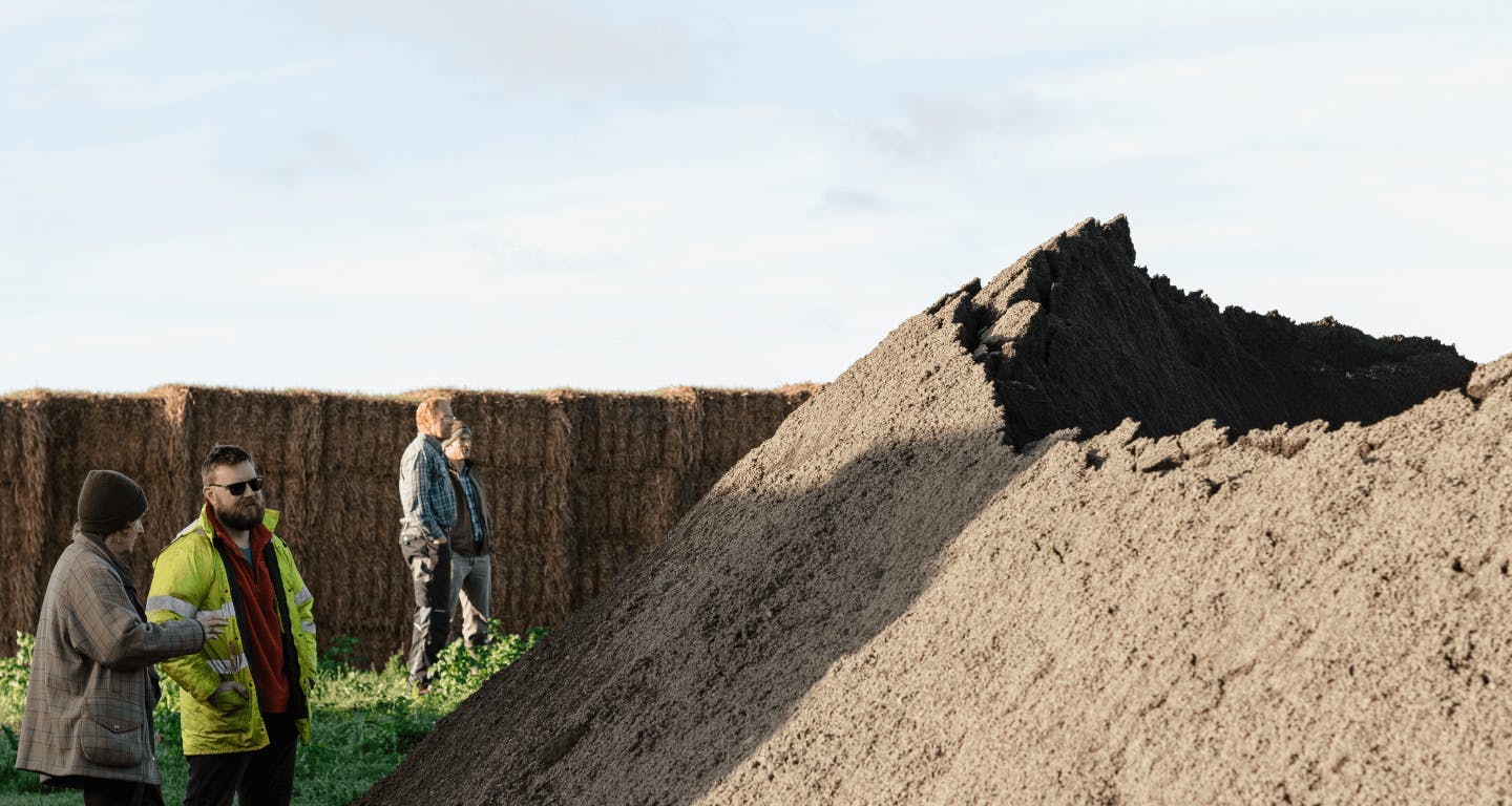 Enhanced weathering in action: a pile of basalt rock