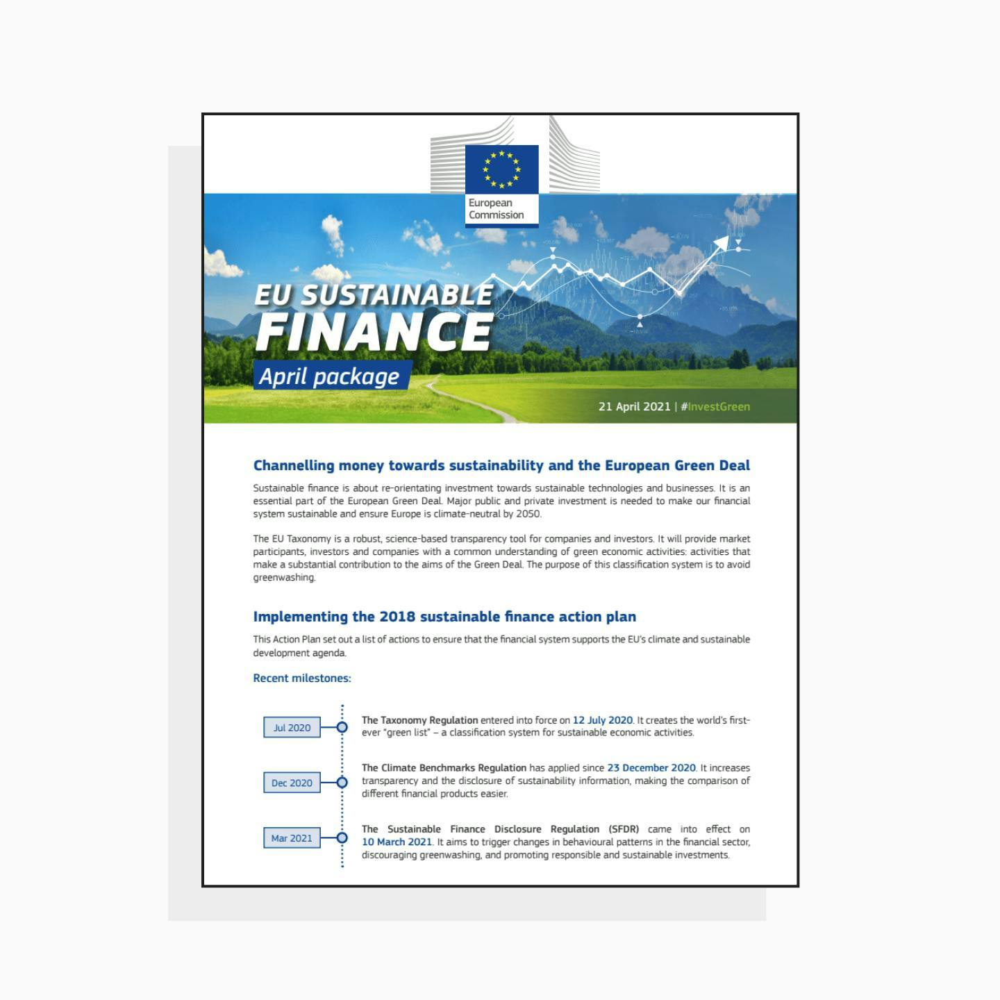 EU sustainable finance - April package