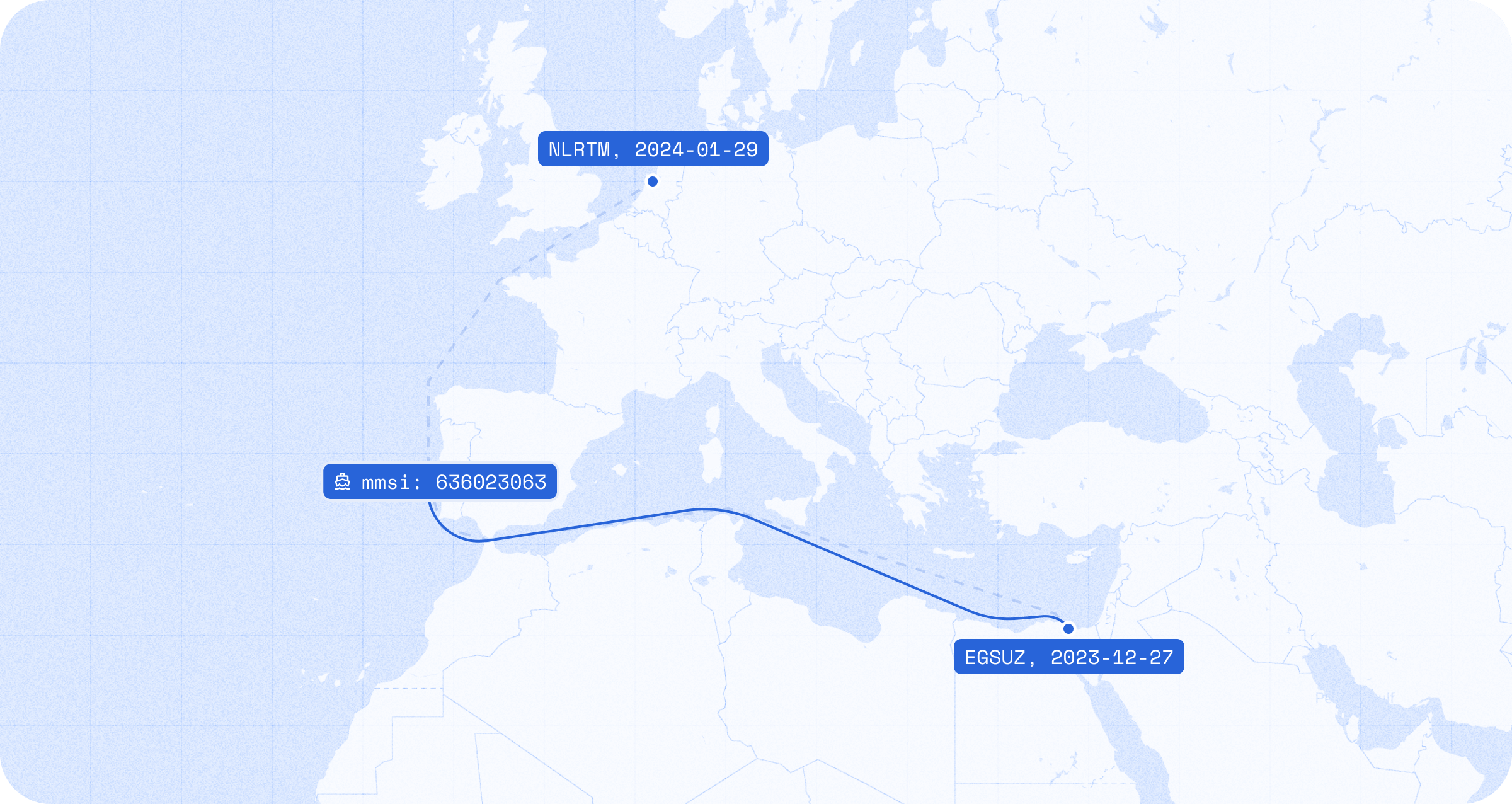 Map with shipment route