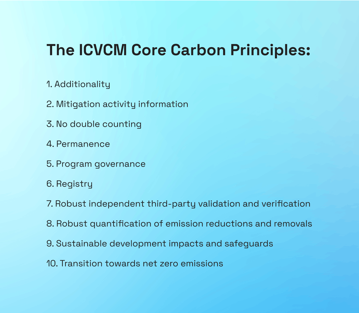 The ICVCM core carbon principles