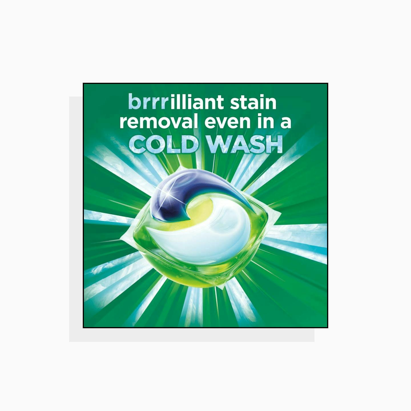 Ariel ad reading 'brrilliant stain removal even in a cold wash'